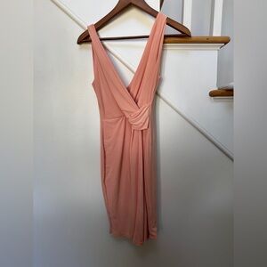 Elegant Pink Wrap Dress